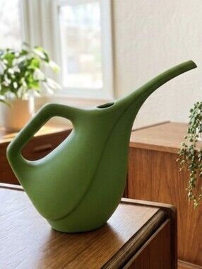 VINTAGE MCM Green Long Spout Plastic Watering Can